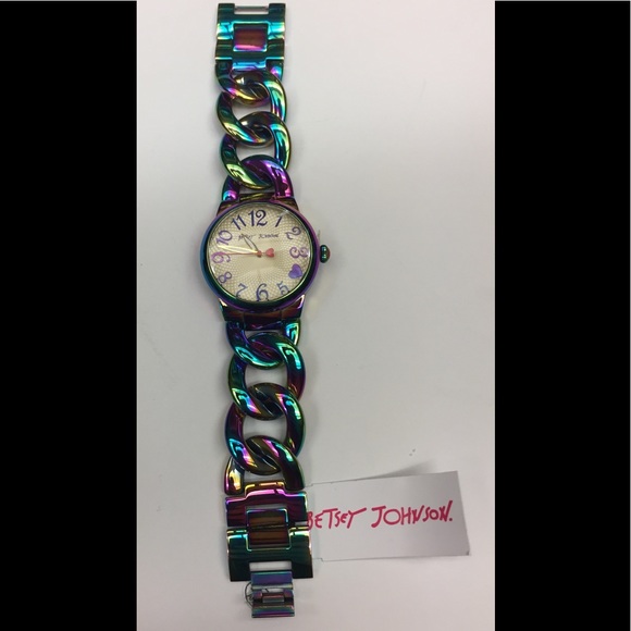 Betsey Johnson 🌈 Rainbow Iridescent Analog Watch - Picture 7 of 8